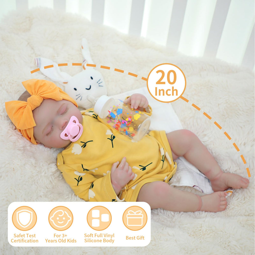 20 Inch Realistic Sleeping Newborn Baby Doll Full Vinyl Body H65532