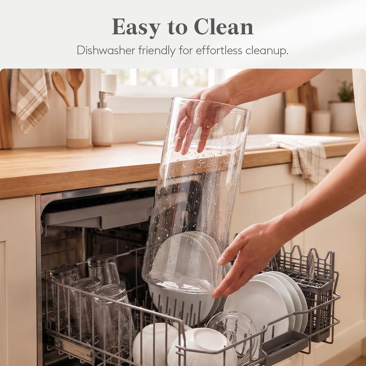 2 Gallon Glass Drink Dispenser with Wood Stand O5856