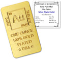 1 oz Gold Plated Bar D851279