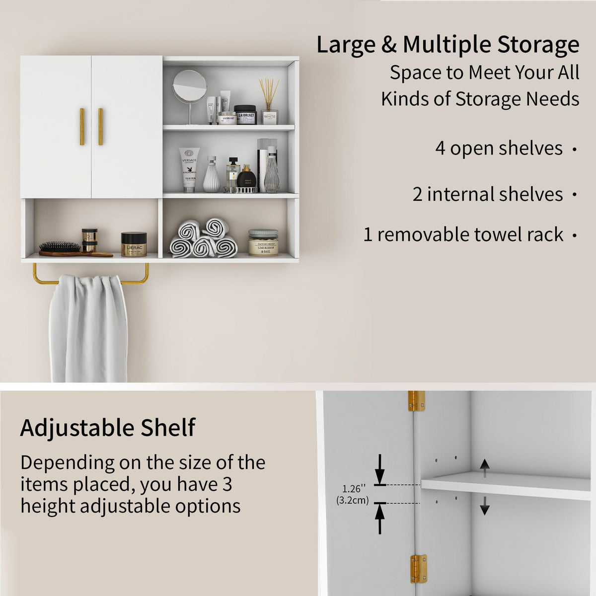 Wood Wall Mounted Bathroom Cabinet Y16321