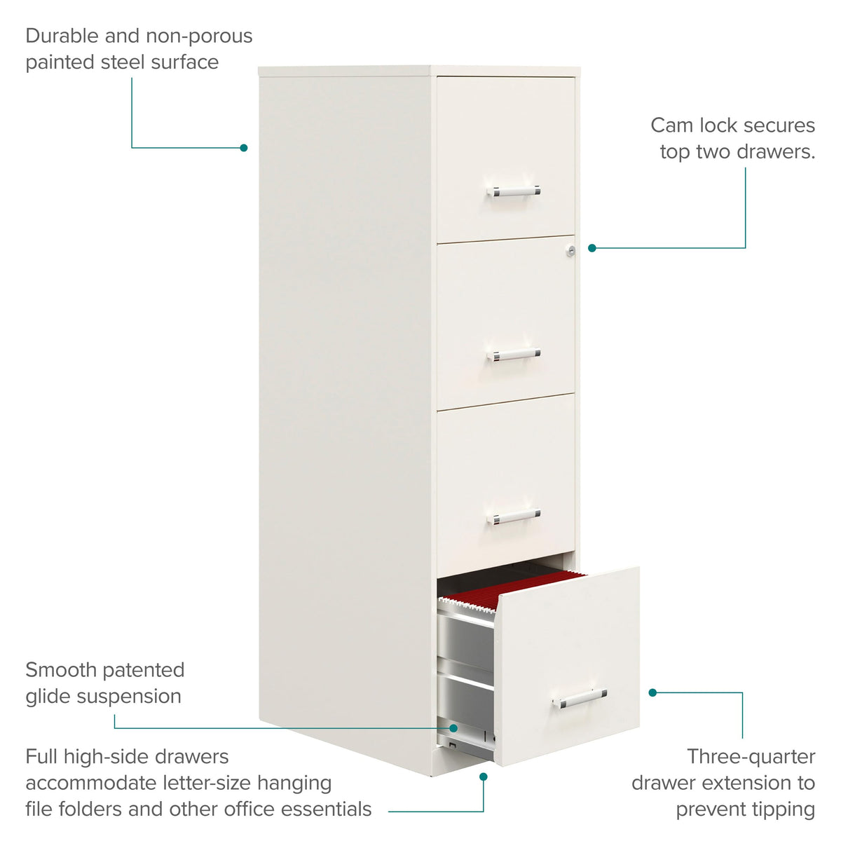 4 Drawer Vertical Steel File Cabinet E704814
