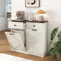 Double Tilt Out Trash Cabinet with Storage Drawers, Antique White K580
