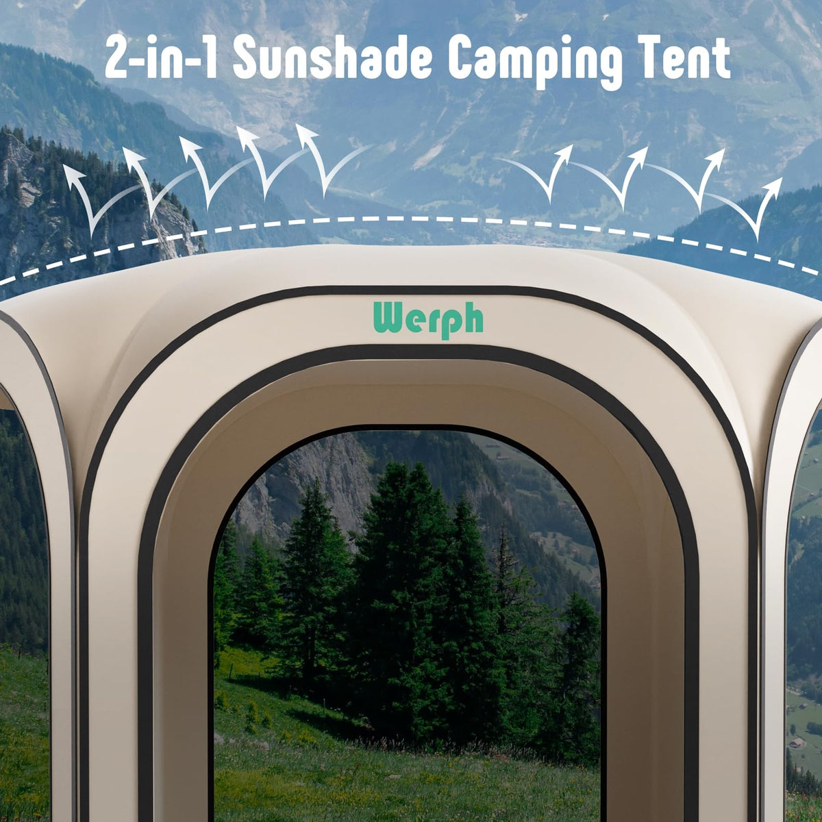 12x12 Pop Up Screen Tent, Mosquito Net Gazebo, UV Resistant, Beige I932