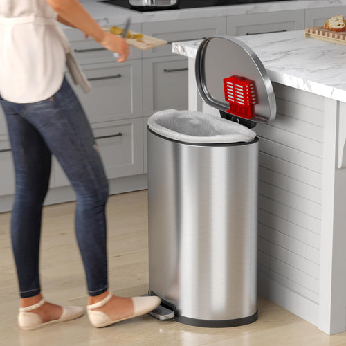 13.2 Gallon Stainless Steel Step Trash Can Y3412