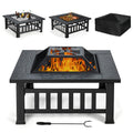 32 Inch Square Steel Wood Burning Fire Pit Y674608