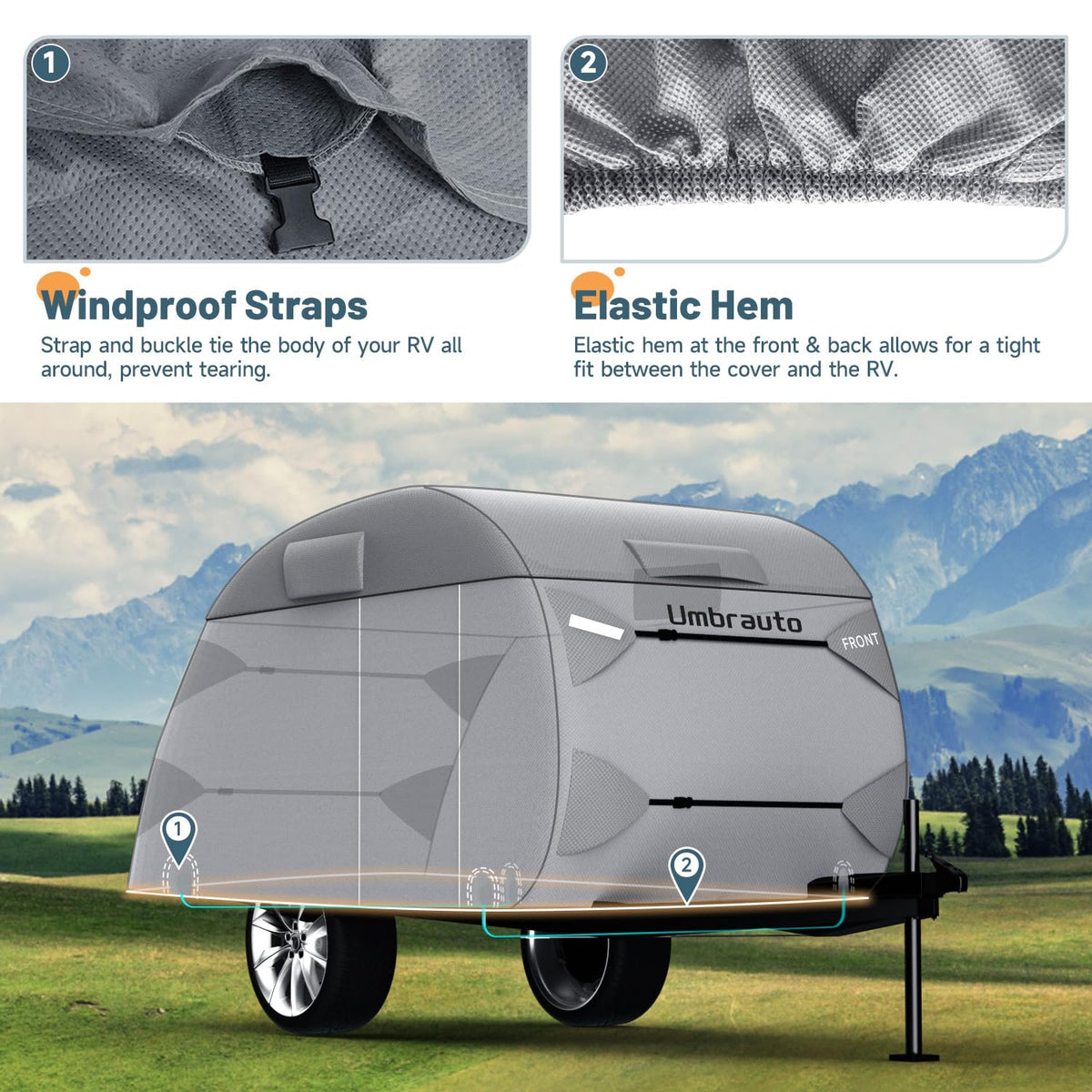 8'-10' 7 Layers Waterproof Travel Trailer Cover O349359