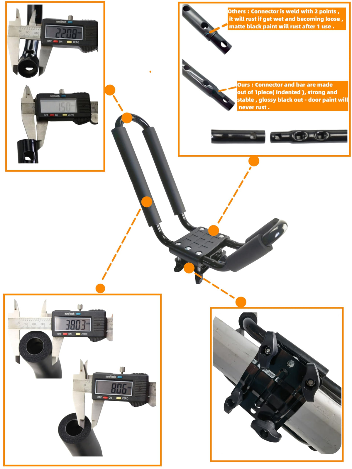 2 Pairs Kayak Roof Rack S712