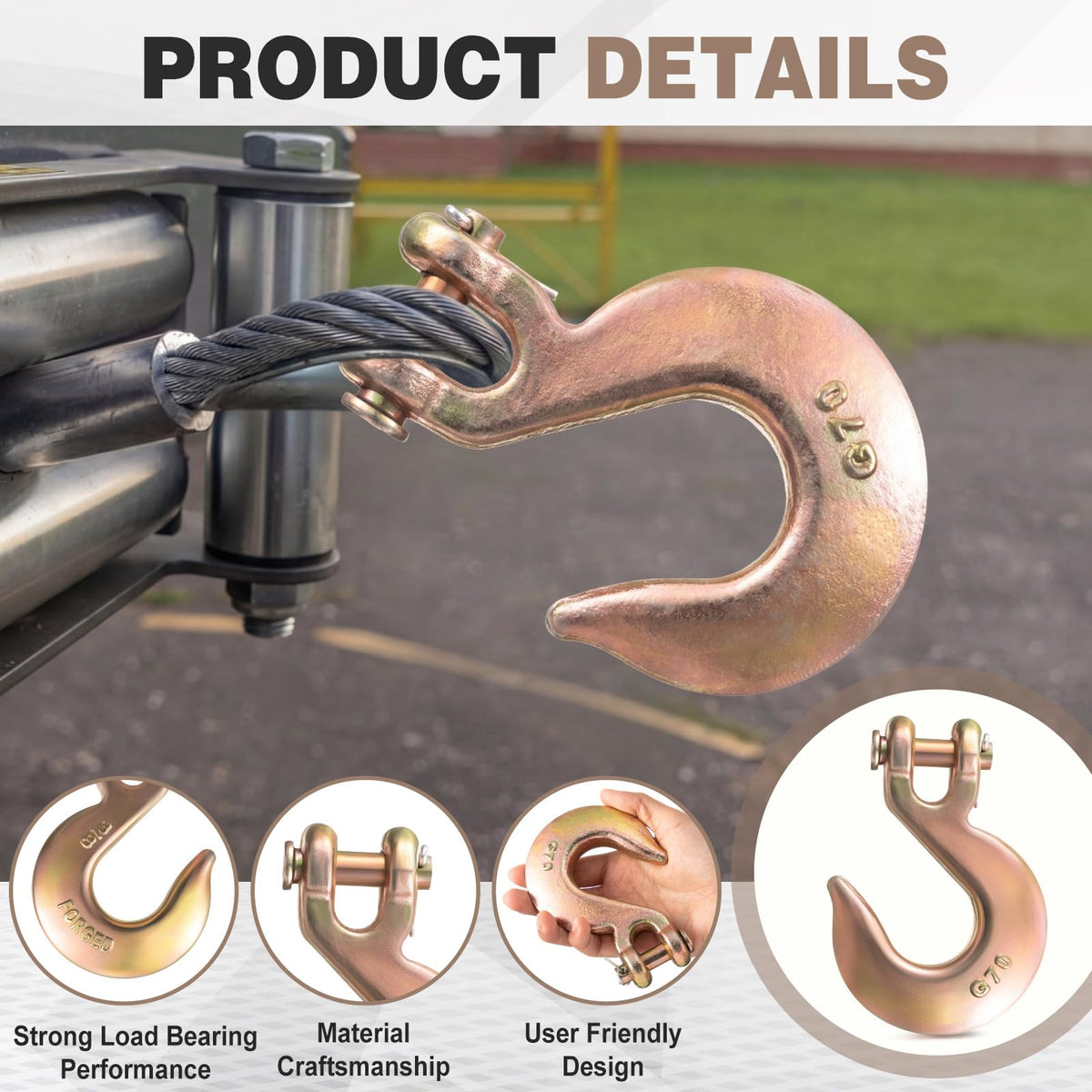 Heavy Duty Grade 70 Steel Clevis Slip Hook X232293