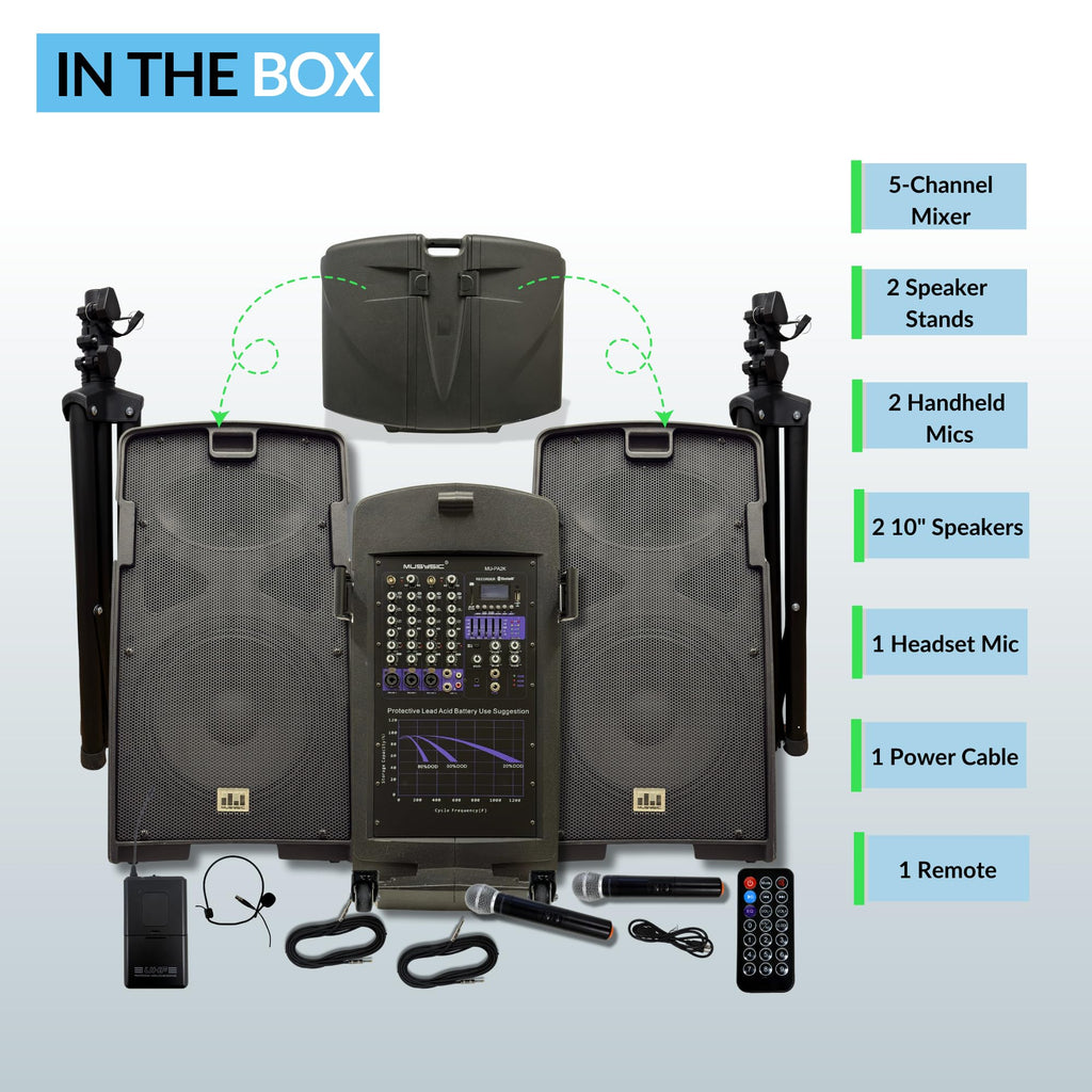 2000W PA Speaker System with Wireless Microphone O815