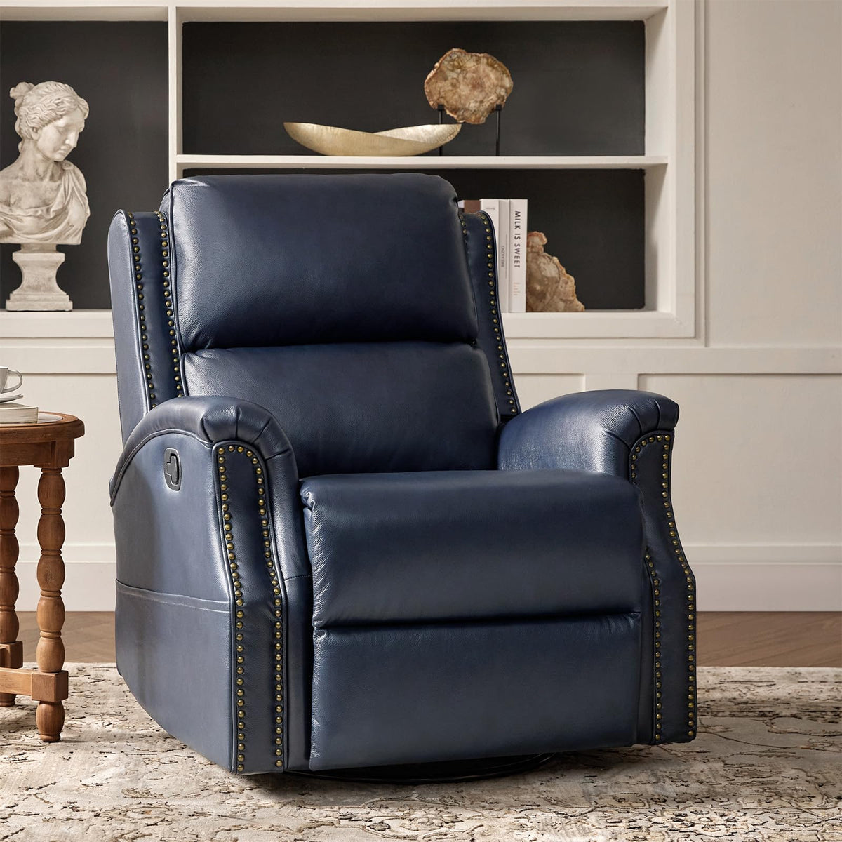 Navy Swivel Rocking Recliner F691052