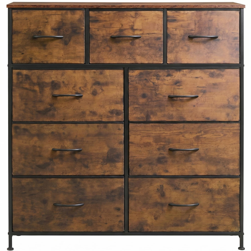 9 Drawer Rustic Brown Dresser H266349
