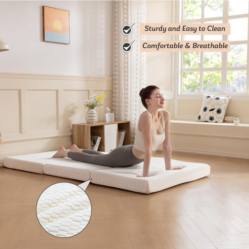 3 Inch Twin Tri Fold Memory Foam Mattress Topper C8953