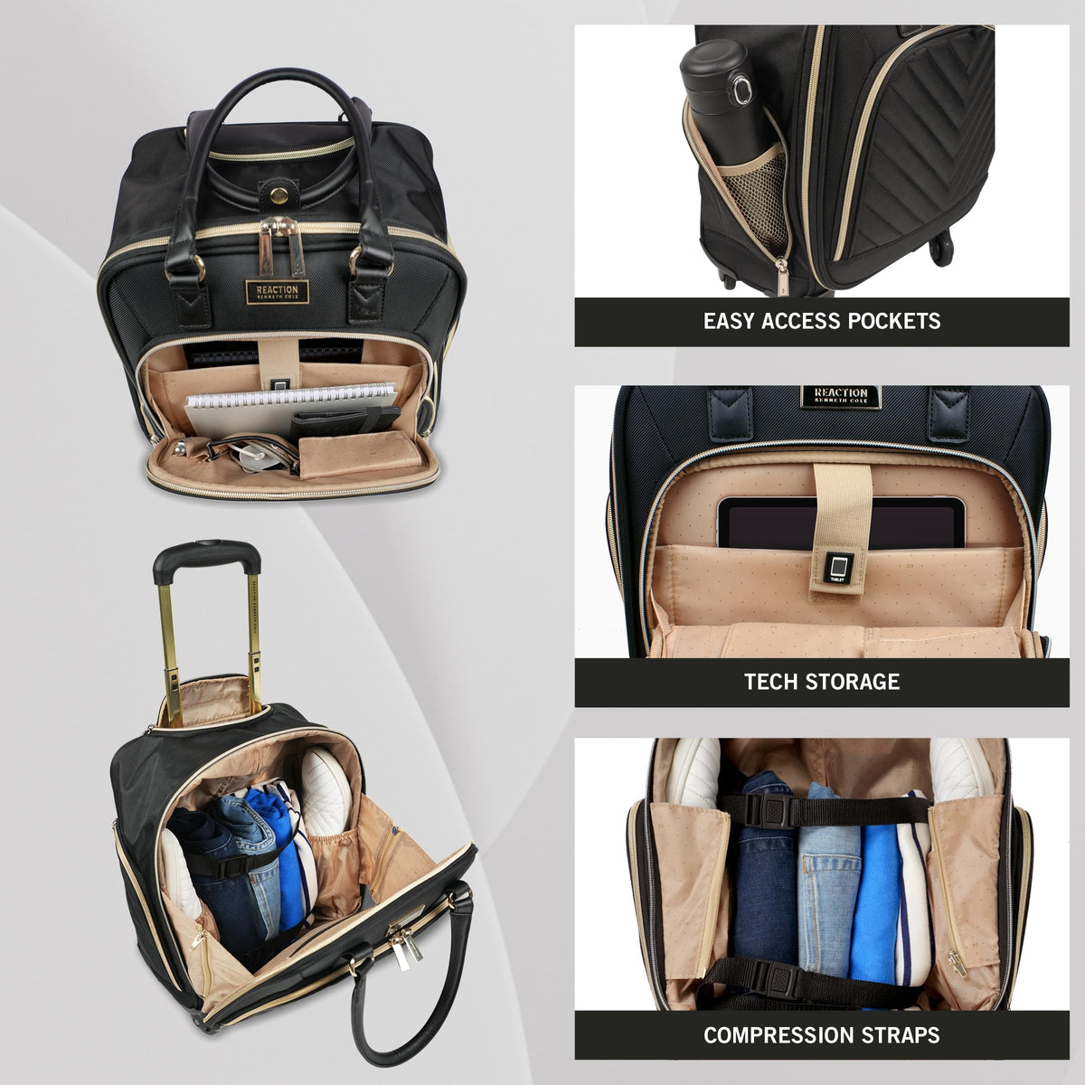 Black Quilted Underseater Luggage G22590