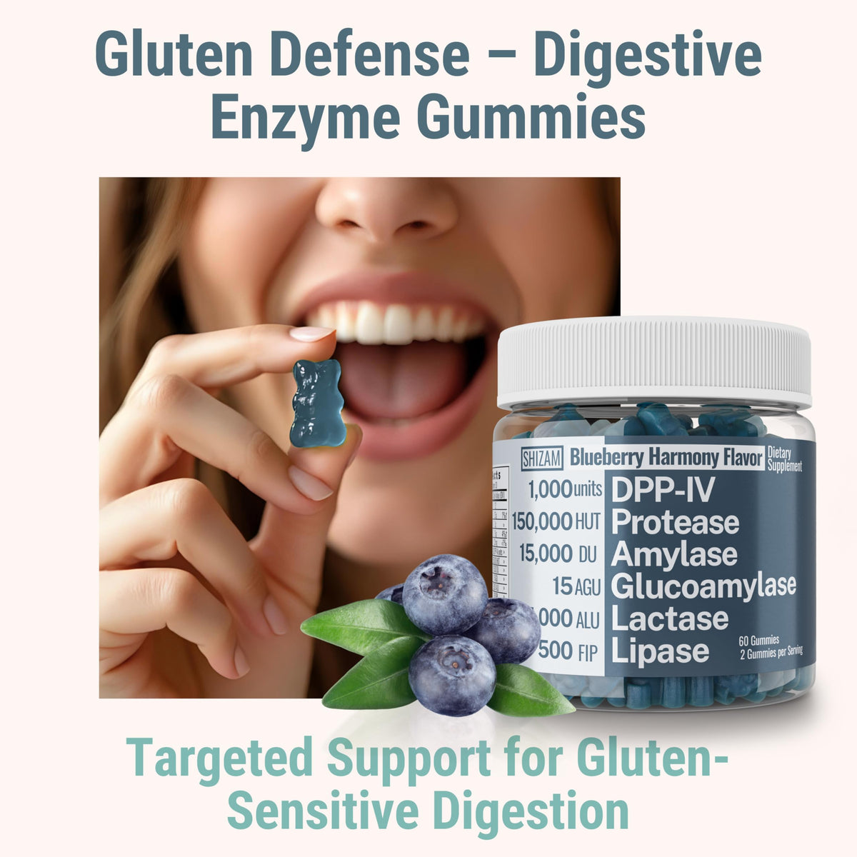 Gluten & Lactase Digestive Enzyme Gummies J8902