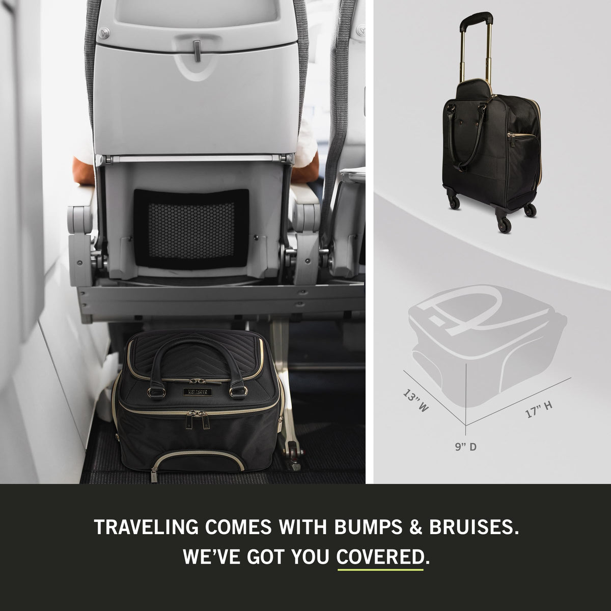 Black Quilted Underseater Luggage G22590