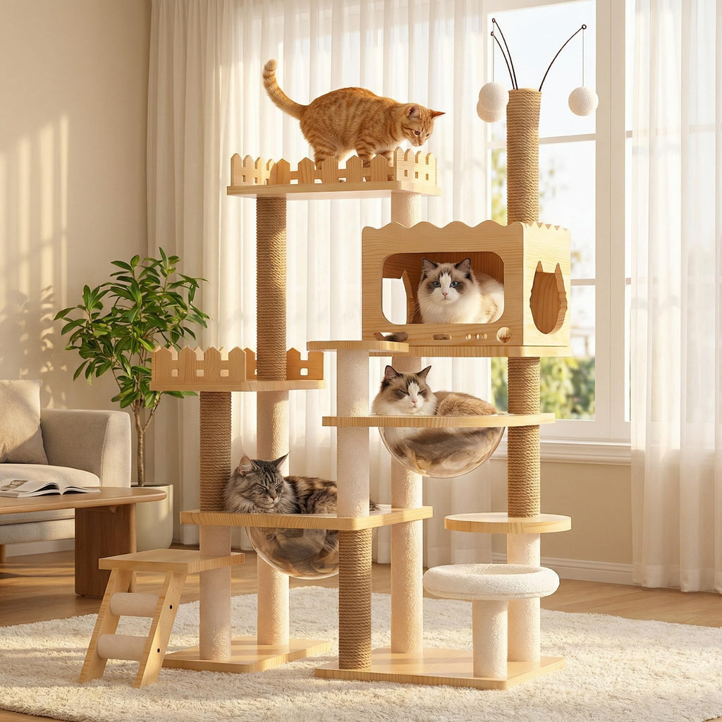 67" Cat Tree Tower with Clear Space Capsule D25966