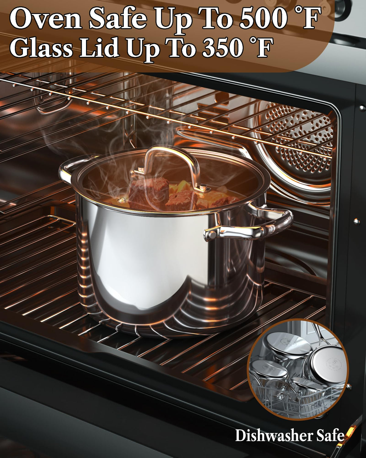 4 Quart Tri-Ply Clad Stainless Steel Stock Pot with Lid C61002