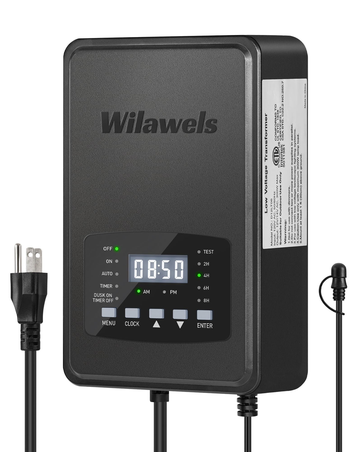 300W Low Voltage Landscape Transformer with Timer and Photocell Sensor F496