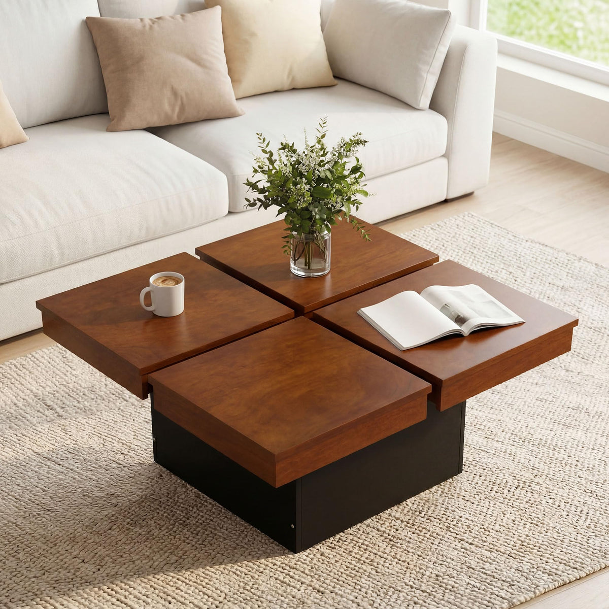 Mid Century Modern Solid Wood Coffee Table J993