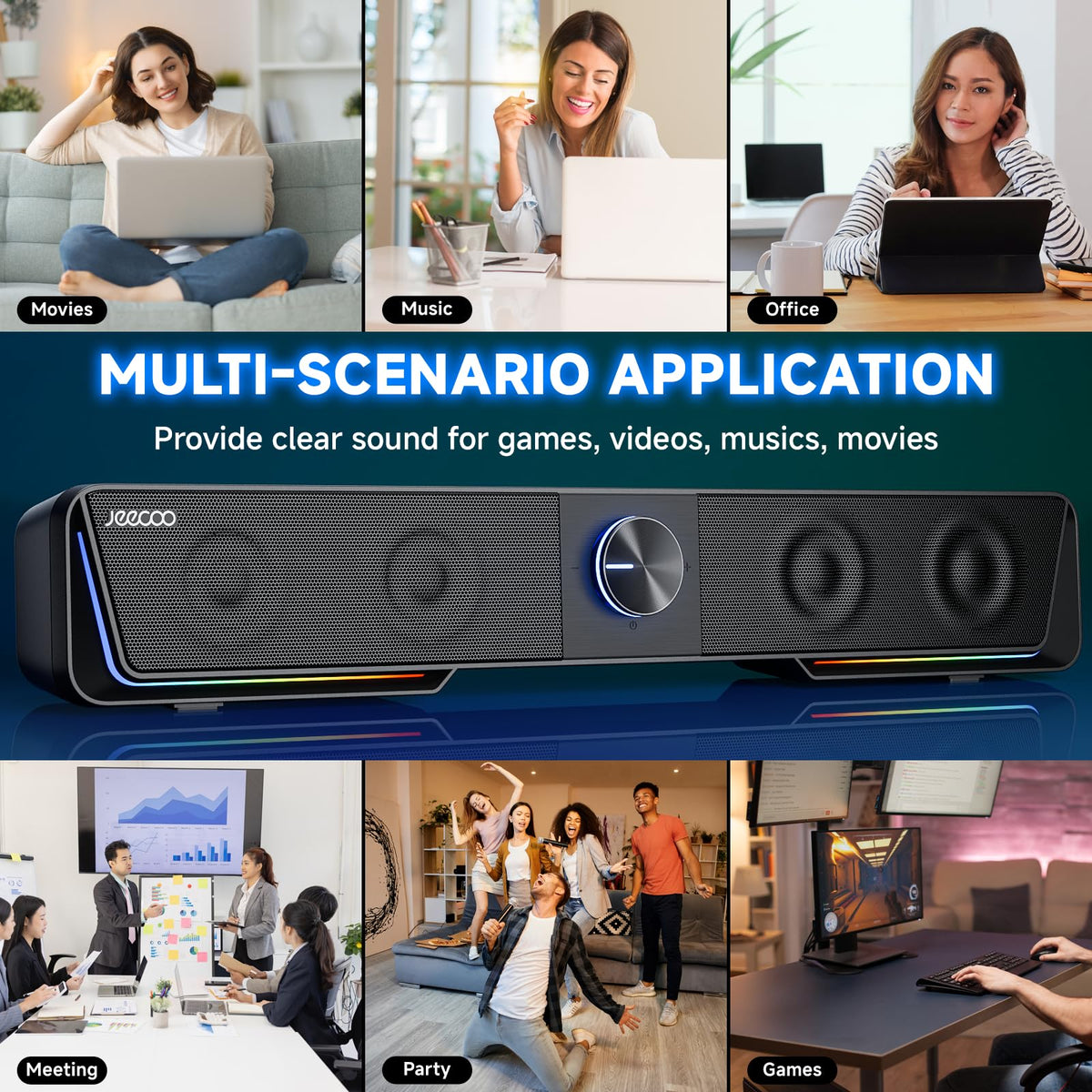 Bluetooth Computer Speakers with LED Light M51020