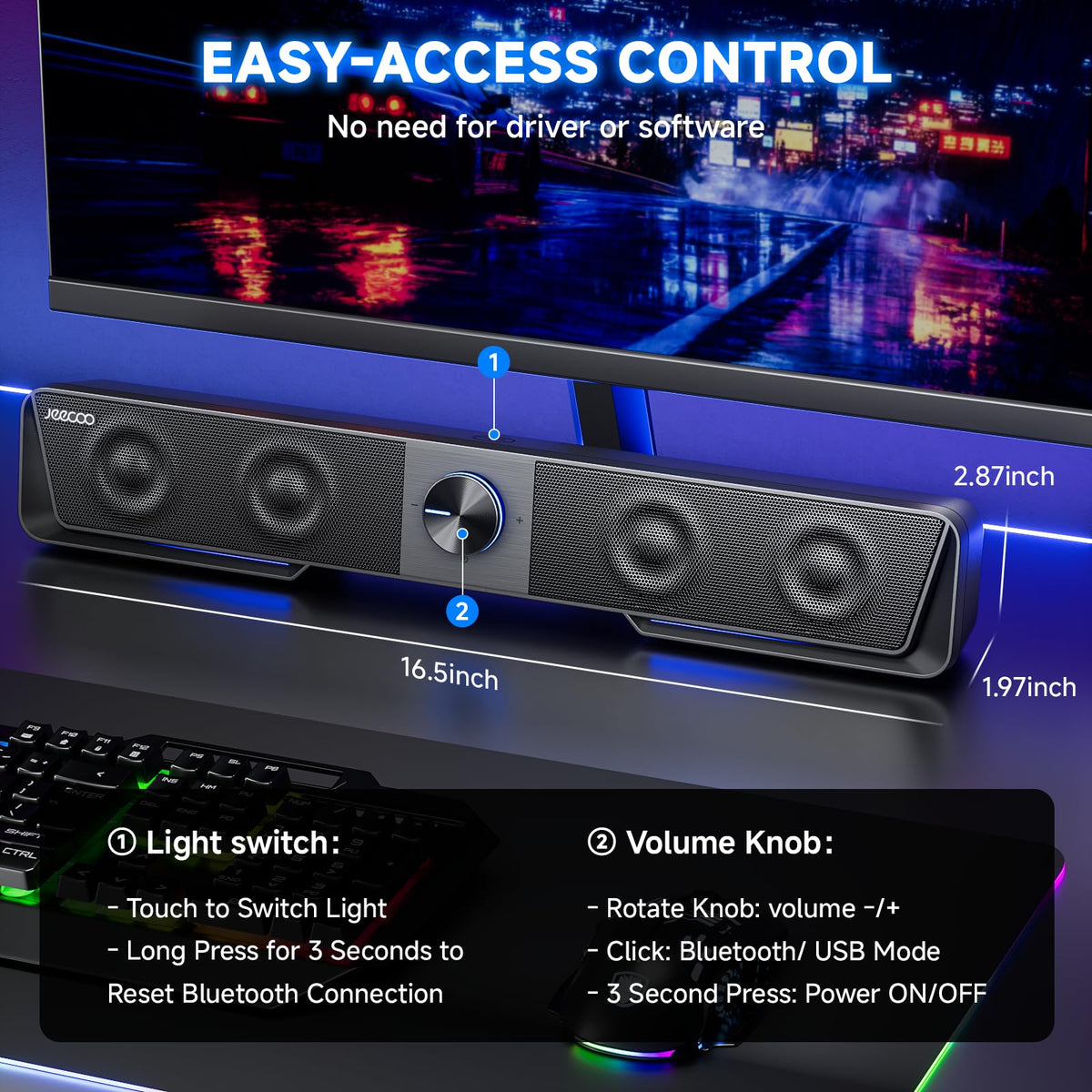 Bluetooth Computer Speakers with LED Light M51020