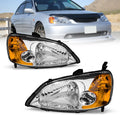 Headlight Assembly with Chrome Housing Amber Reflector Driver and Passenger Side O839514