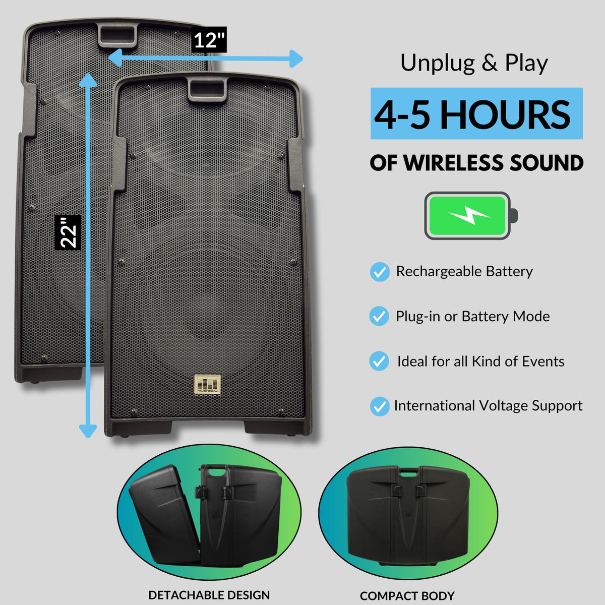 2000W PA Speaker System with Wireless Microphone O815