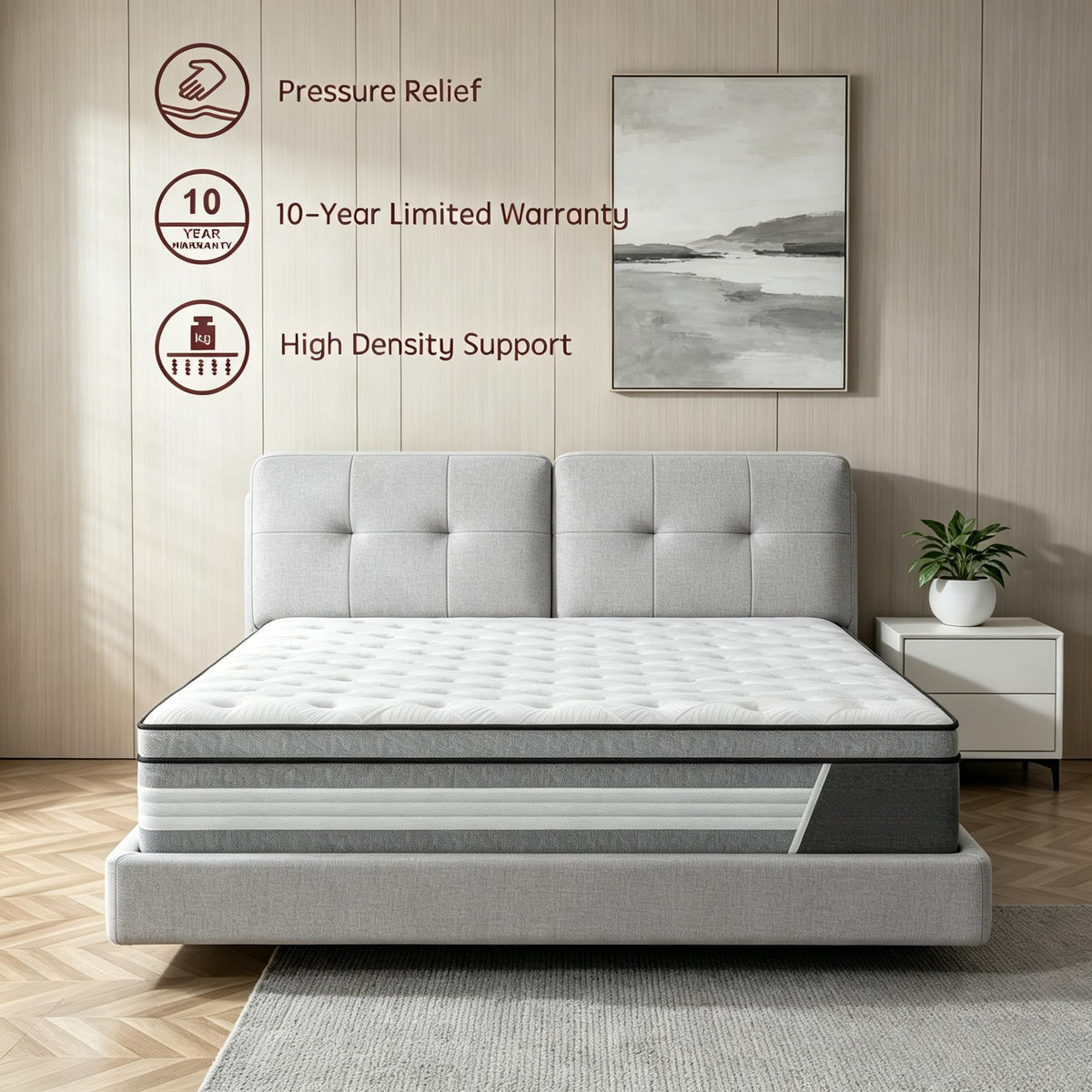 10 Inch Cooling Hybrid Full Mattress O22967