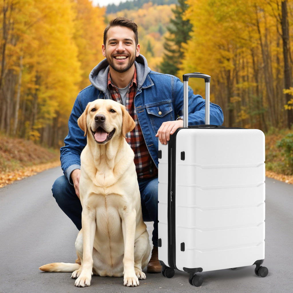 20 Inch White Hardside Carry On Luggage A5977