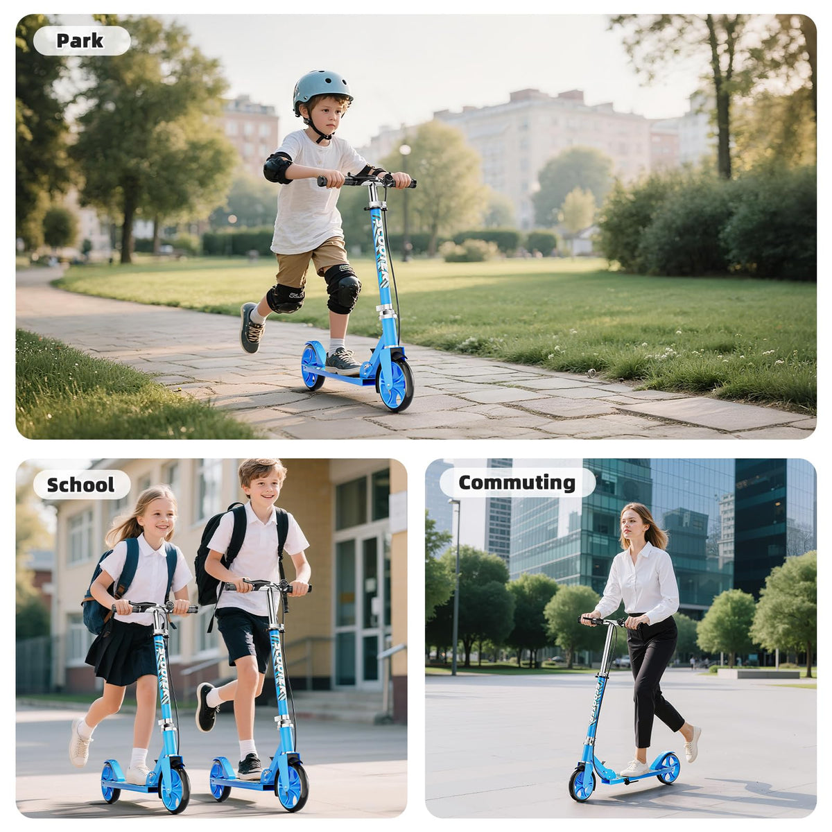 Lightweight Foldable Scooters with 8-Inch Wheels and Hand Brake B330