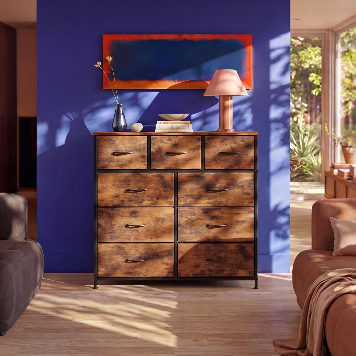 9 Drawer Rustic Brown Dresser H266349