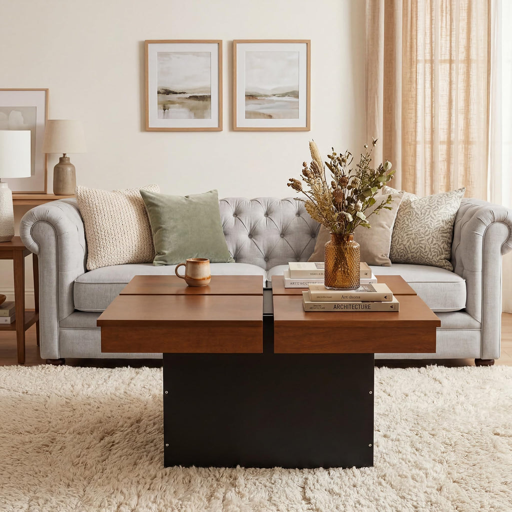 Mid Century Modern Solid Wood Coffee Table J993