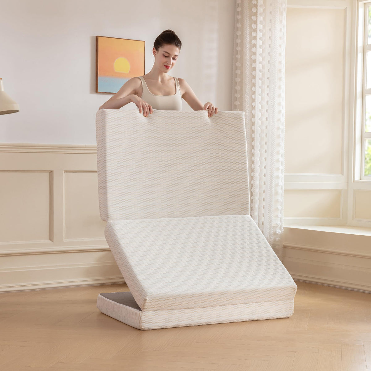 3 Inch Twin Tri Fold Memory Foam Mattress Topper C8953