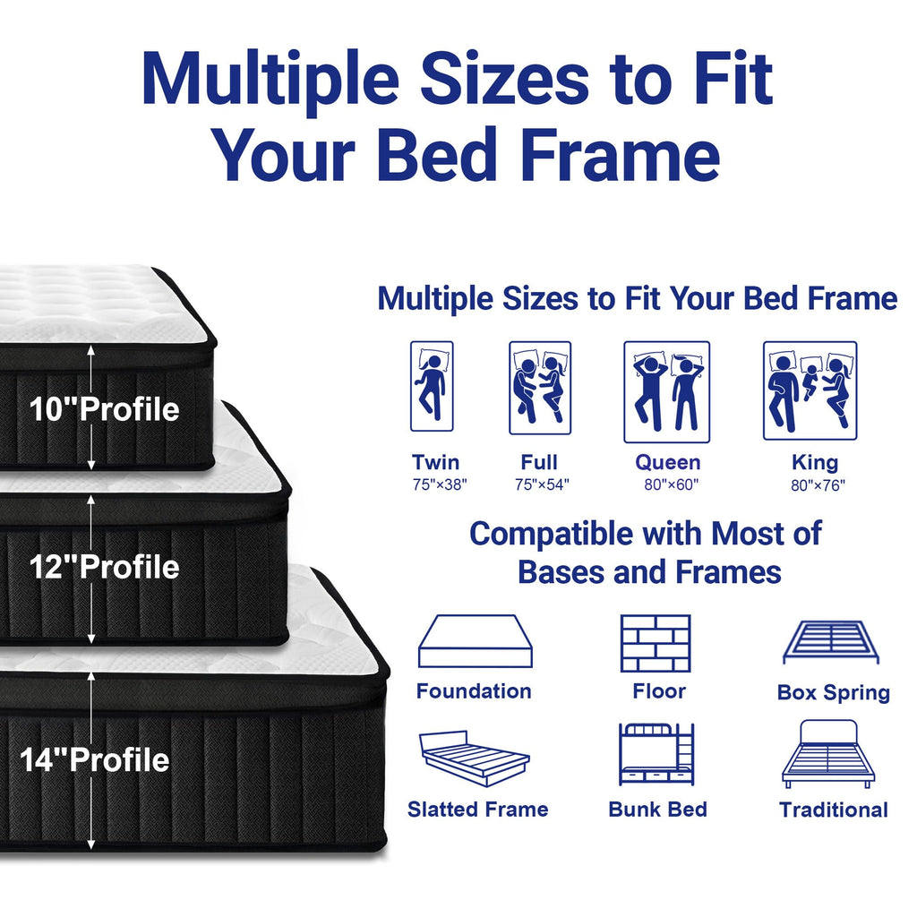 Full 12 Inch Hybrid Mattress with Memory Foam L5898