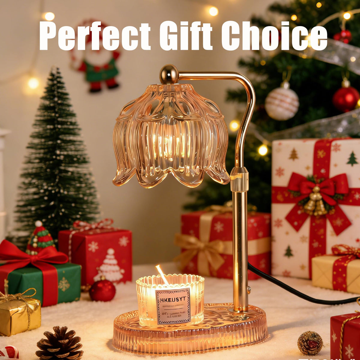 Amber Dimmable Height Adjustable Candle Warmer Lamp D34491