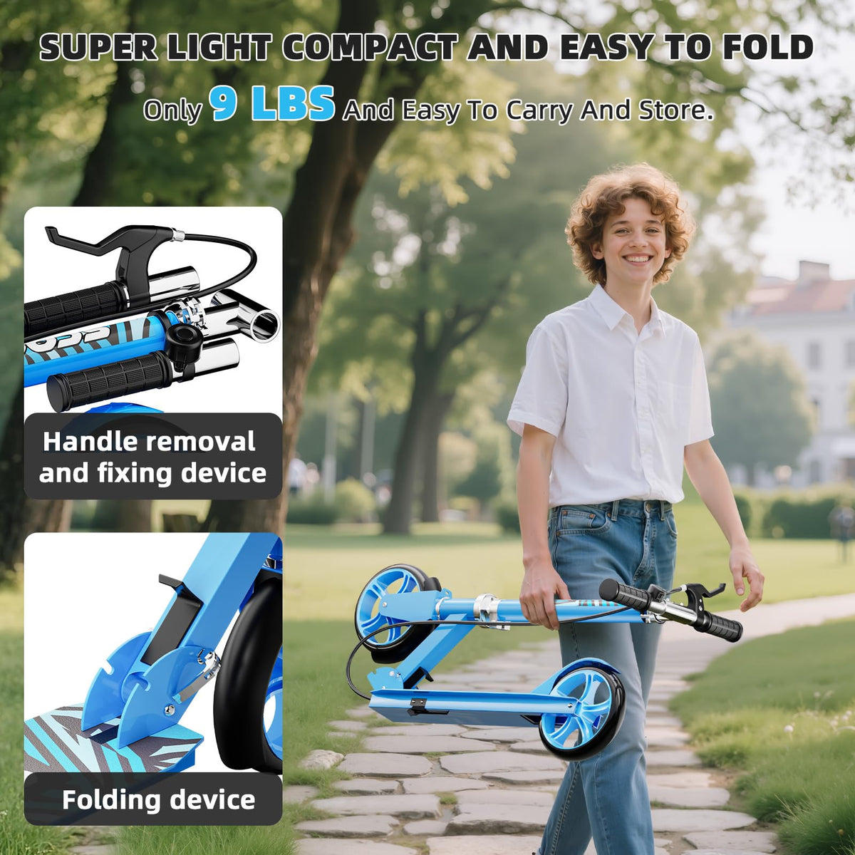 Lightweight Foldable Scooters with 8-Inch Wheels and Hand Brake B330