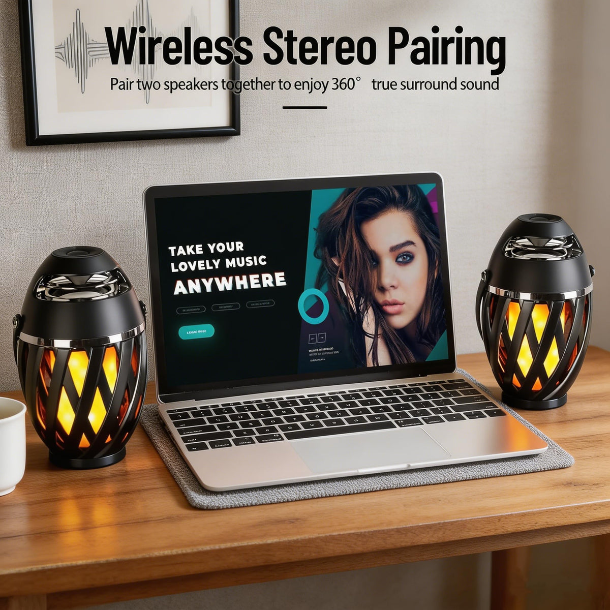 2 Pack Waterproof Wireless Bluetooth Outdoor Speakers Z673692
