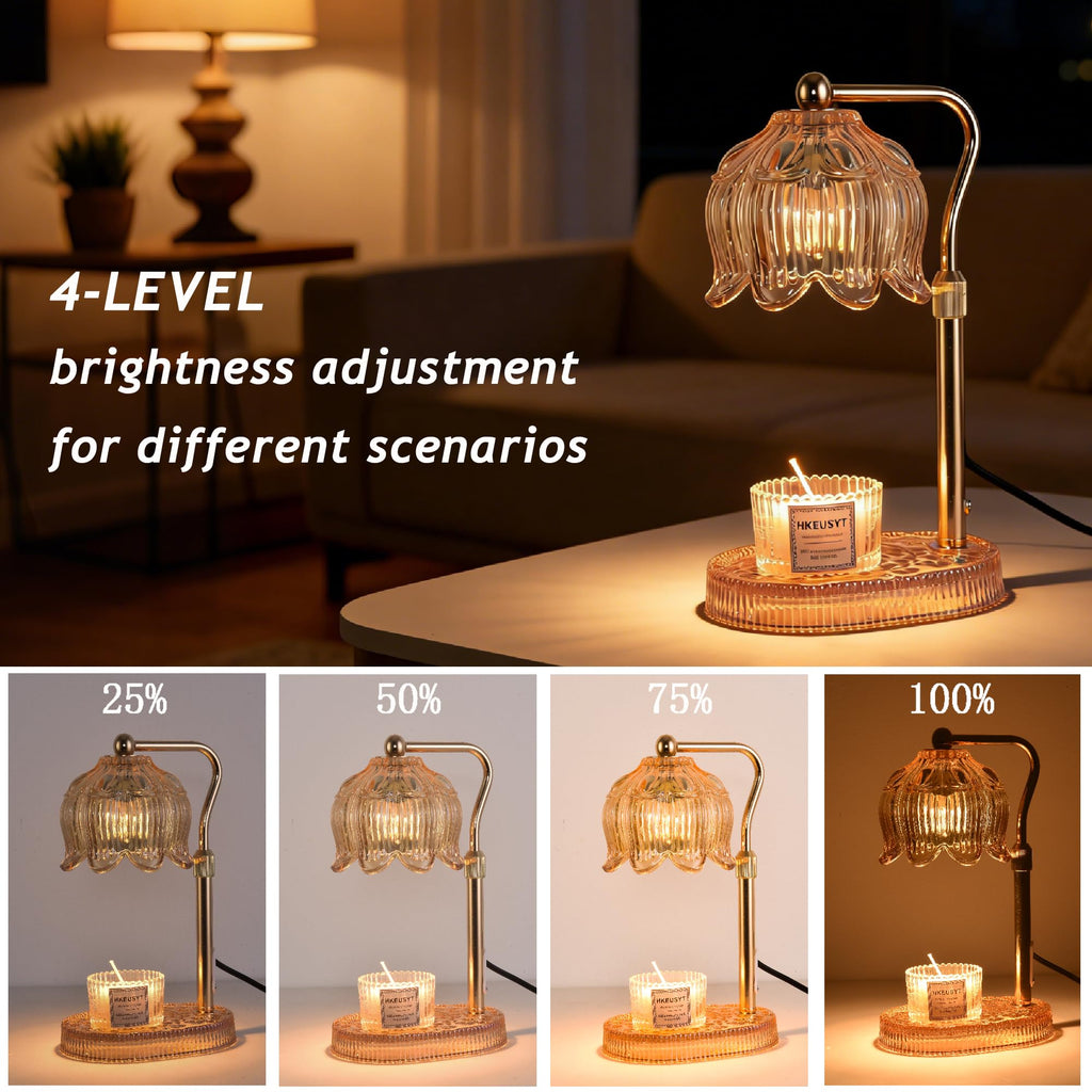 Amber Dimmable Height Adjustable Candle Warmer Lamp D34491