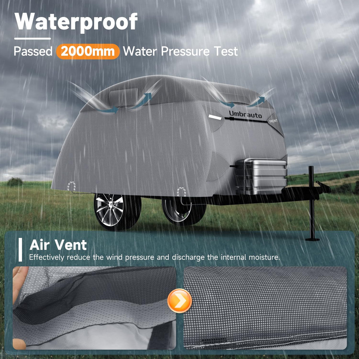 8'-10' 7 Layers Waterproof Travel Trailer Cover O349359