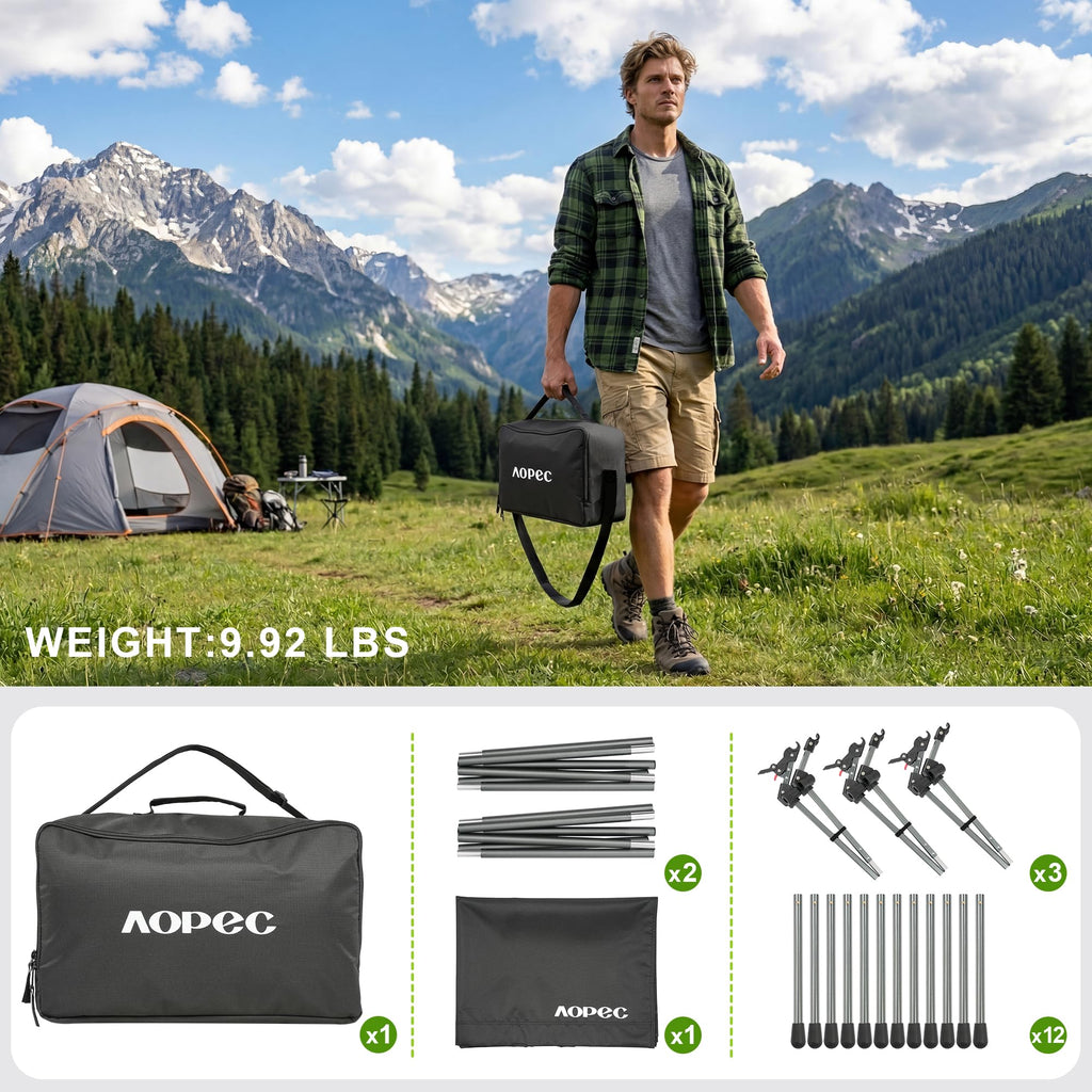 Height Adjustable Black Camping Cot X770940