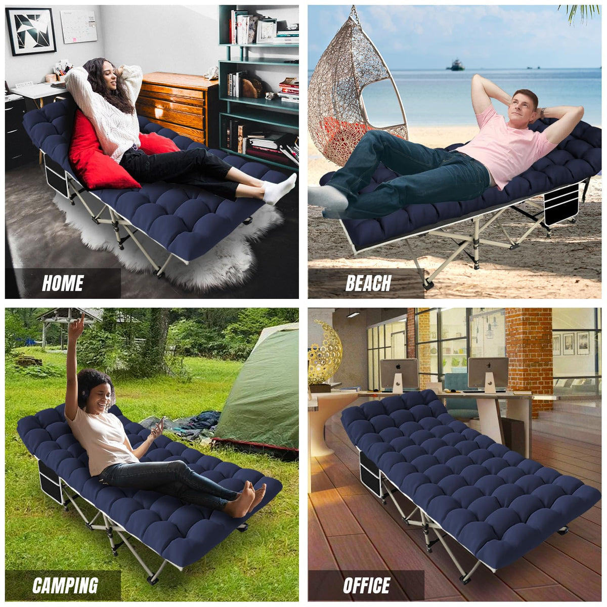 Folding Camping Cot with Removable Mattress and Carry Bag X593616
