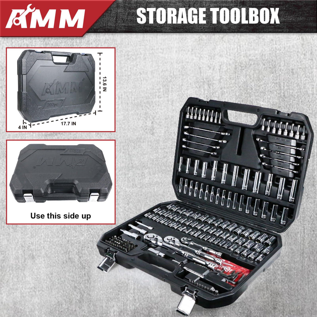 1/4 in, 3/8 in and 1/2 in Drive 202 Piece Mechanics Tool Set G4880