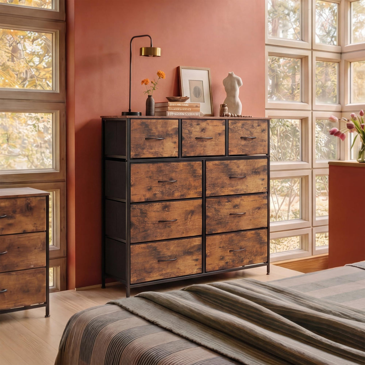 9 Drawer Rustic Brown Dresser H266349