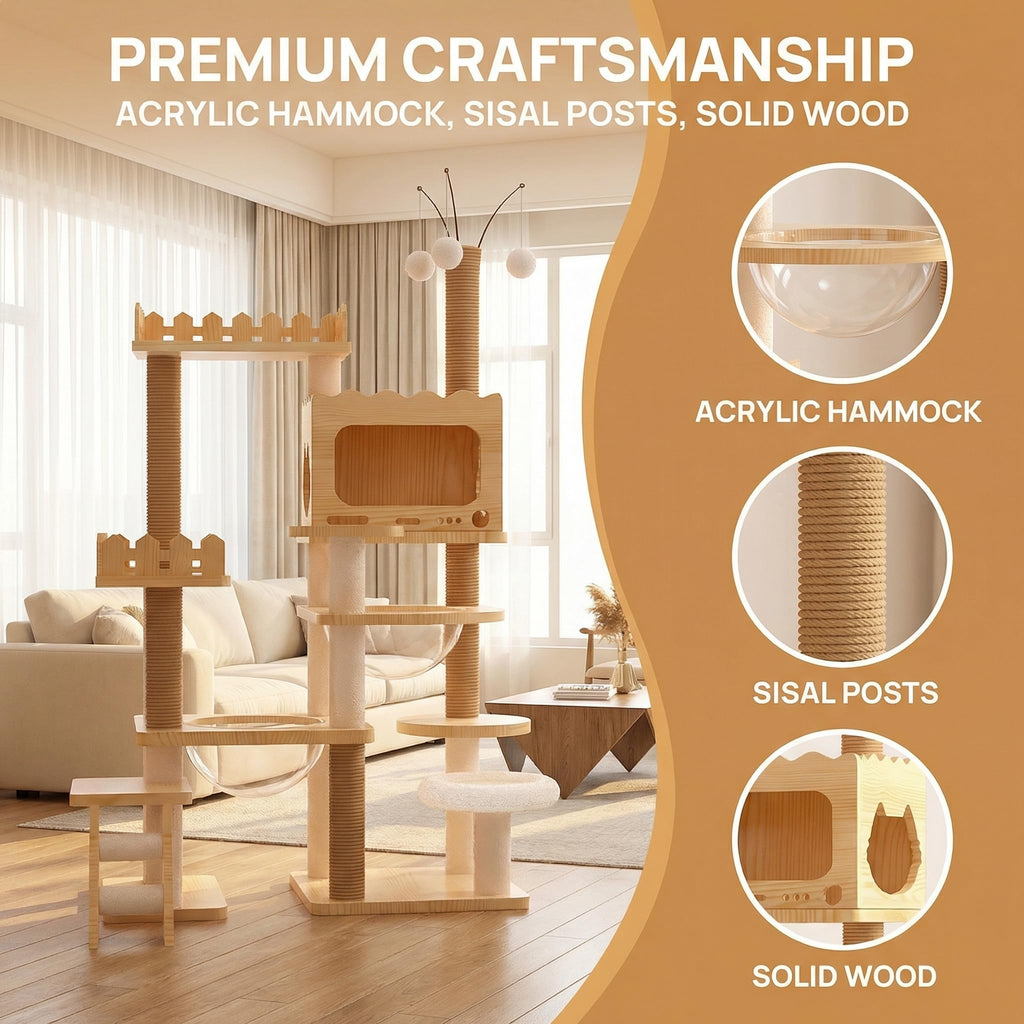 67" Cat Tree Tower with Clear Space Capsule D25966
