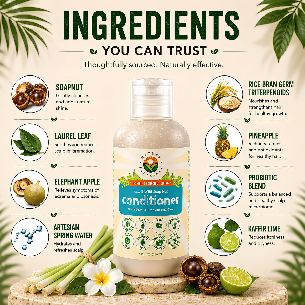 Organic Fragrance Free Conditioner 9 Oz L798