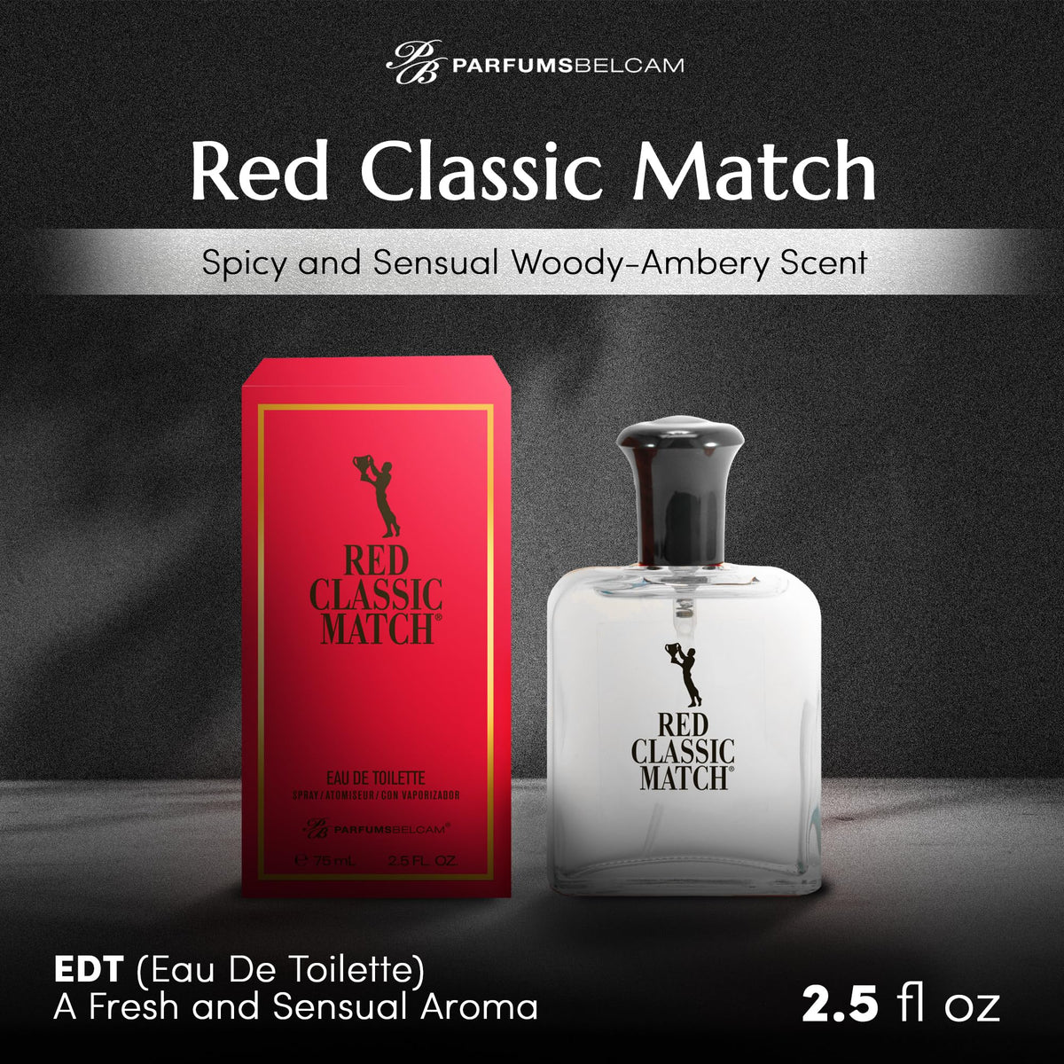 Eau de Toilette Spicy Woody Amber Fragrance 2.54 Fl Oz N201