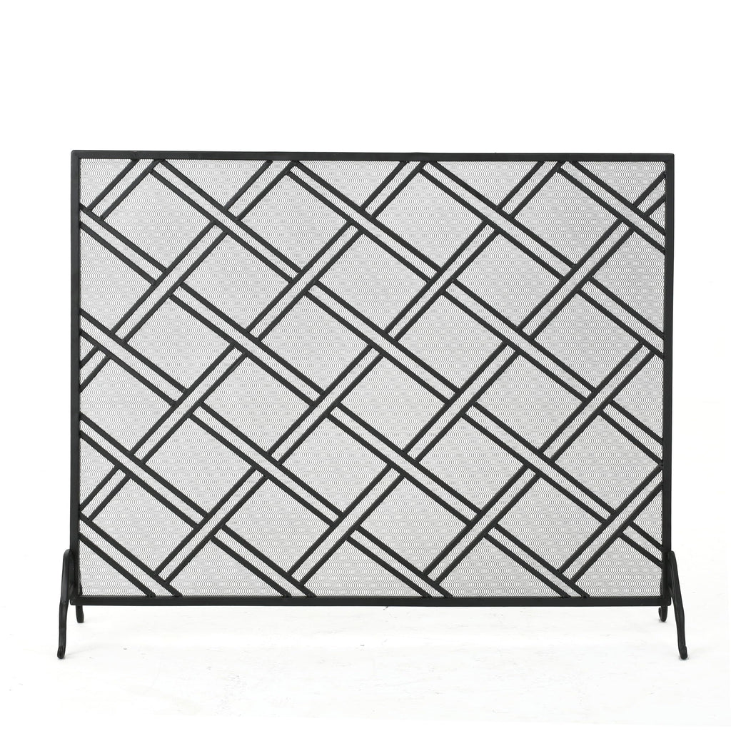 Black Wrought Iron Fireplace Screen D951675