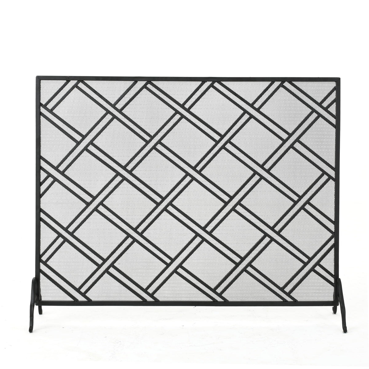 Black Wrought Iron Fireplace Screen D951675
