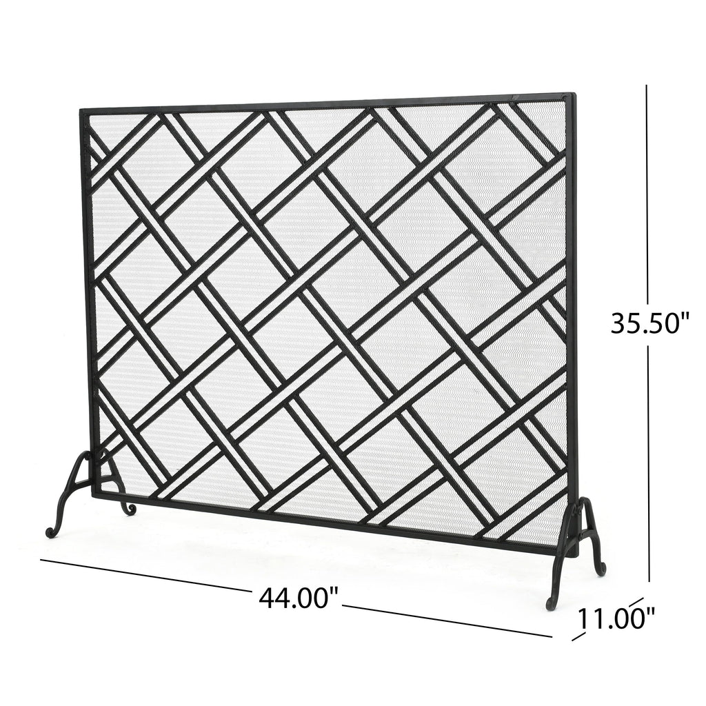 Black Wrought Iron Fireplace Screen D951675