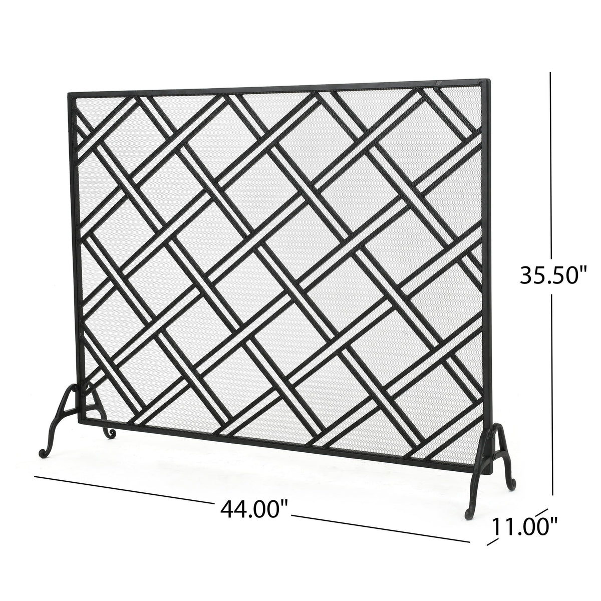 Black Wrought Iron Fireplace Screen D951675
